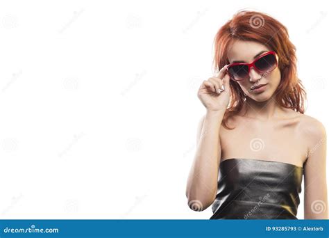 The Redhead Girl In Sunglasses Type 4 Stock Image Image Of Beautiful