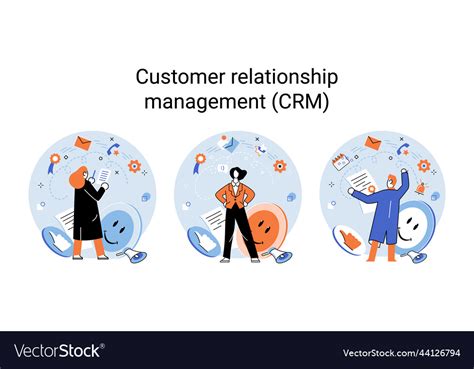 Crm Metaphor Customer Relationship Management Vector Image