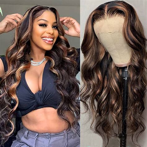 Highlight Ombre Body Wave Lace Front Wig Human Hair 13x4x1