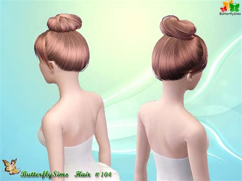 Top Knot Hairstyle Hair 104 By Butterfly Sims 3 Hairs