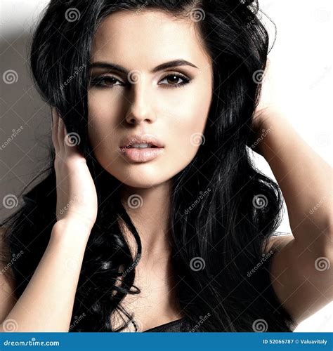 Beautiful Young Brunette Woman With Long Hair Stock Image Image Of