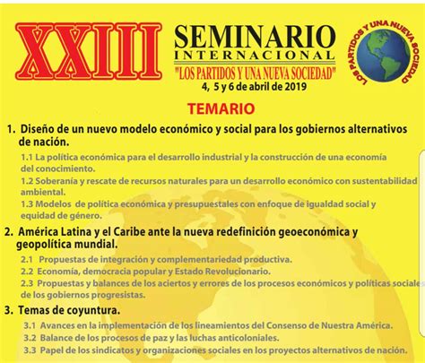 Seminario Internacional Los Partidos Y Una Nueva Sociedad Progresistas