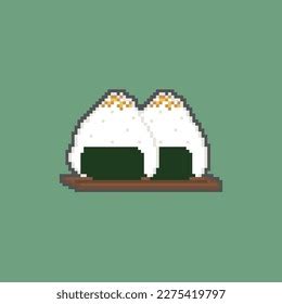 Yummy Onigiri Pixel Art Stock Vector Royalty Free