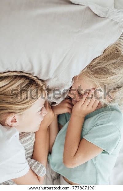 Above Photo Two Cute Blonde Girls Stockfoto Shutterstock