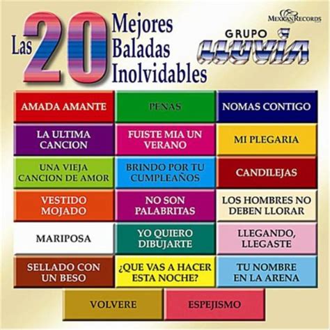 Play Las 20 Mejores Baladas Inolvidables By Grupo Lluvia On Amazon Music