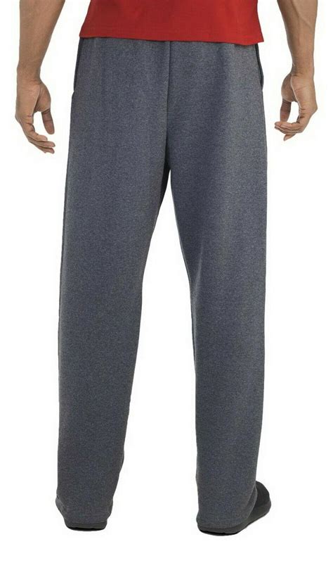 Russell Athletic Mens Fleece Open Bottom Sweatpants Charcoal