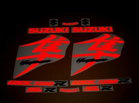 Suzuki Hayabusa K8 1340 Light Reflective Red Kanji Logo Decal Set