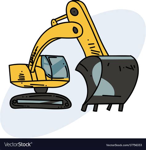 Excavator Hand Drawn Image Royalty Free Vector Image