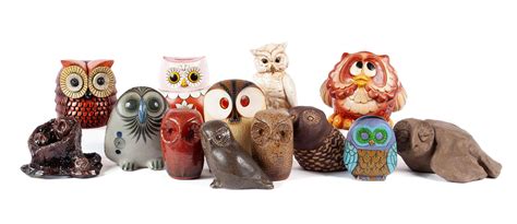 Lot Mcm Ceramic Owl Collection