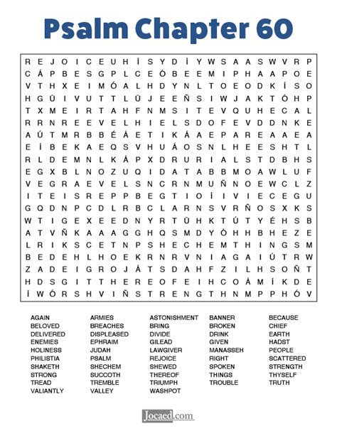 Sopa de Letras Salmos Capítulo capitulo Word Search Psalms Chapter