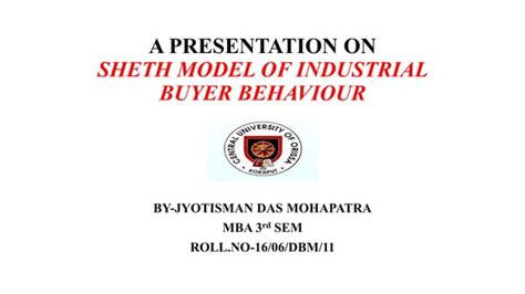 Sheth Model Of Industrial Buying Behaviour Ppt