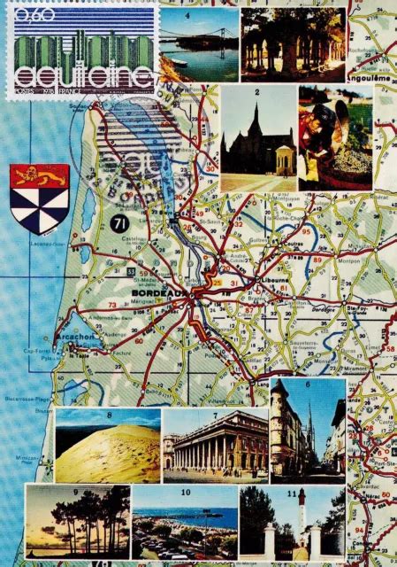 CARTE POSTALE 1ER jour 1976 Série des Régions Aquitaine 2 EUR 3 00