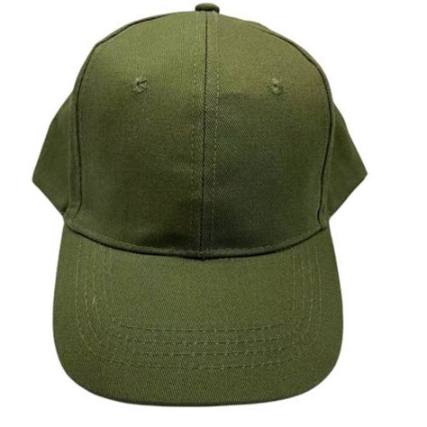 Army Green Baseball Cap With Velcro Six Panel Baseball Cap