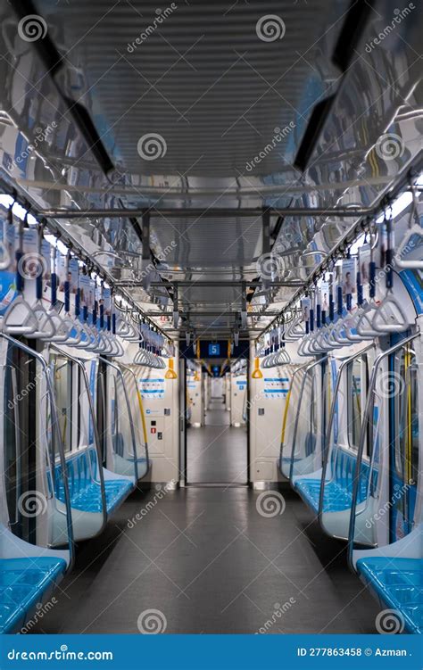 Inside Of Empty MRT Train At The Jakarta Station Mass Rapid