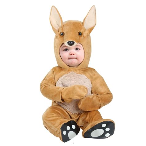 Delightful Infant Baby Kangaroo Costume Soft Cuddle Plush Hooded Onesie