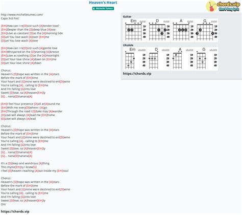 Chord: Heaven's Heart - tab, song lyric, sheet, guitar, ukulele ...