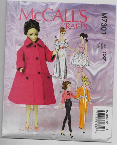 M Mccall S Barbie Retro Doll Clothes Sewing Pattern By