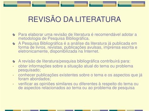 Exemplo De Metodologia De Revis O De Literatura Novo Exemplo