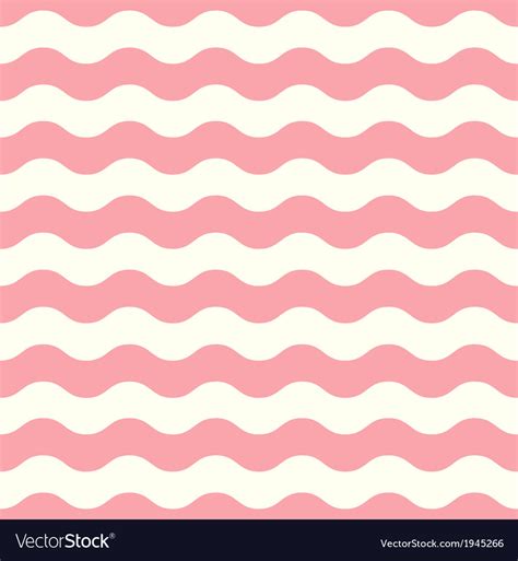 Wave Retro Seamless Pattern Pastel Pink And White Vector Image