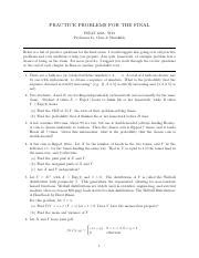 Practice Final Pdf Practice Problems For The Final Pstat A W