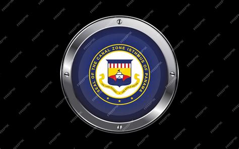 Premium Vector | Flag of the Panama Canal Zone United States 3d badge ...