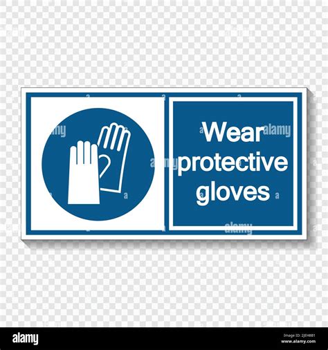 Symbol Wear Protective Gloves Sign Label On Transparent Background