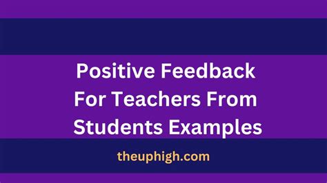 60 Positive Feedback For Teachers From Students Examples