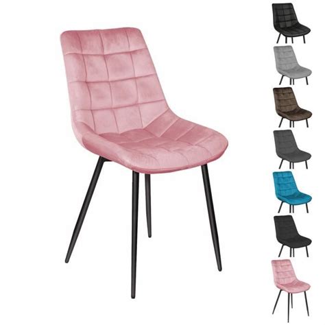 Chaises De Salle Manger Mady En Velours Rose Belfoyer Lot De