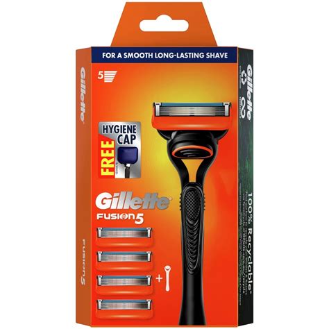 Gillette Fusion Razor Handle 4 Cartridges Big W