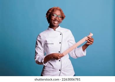 Cheerful African American Female Baker Uniform Stock Photo 2263006781 ...