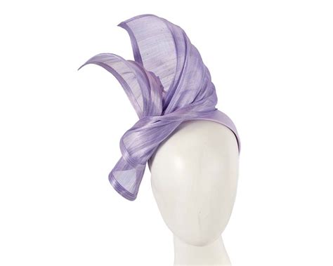 Bespoke Lilac Silk Abaca Racing Fascinator By Fillies Collection Online