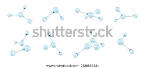 Set Glass Molecules Model D Abstract Stock Vector Royalty Free