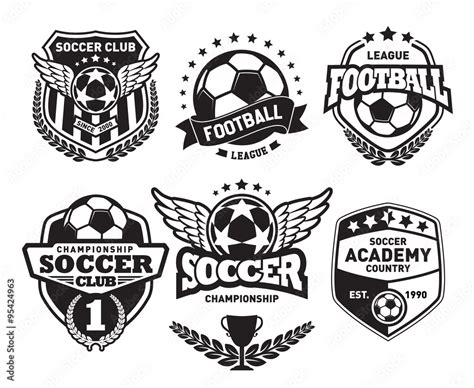 Set Of Soccer Football Crests And Logo Emblem Designs Football