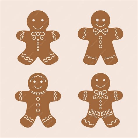 Premium Vector Set Of Gingerbread Man Vector