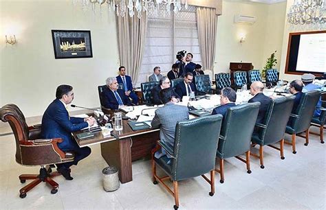 Caretaker Prime Minister Anwaar Ul Haq Kakar Chairs A Meeting To Review