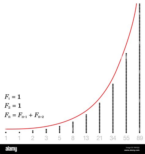 Fibonacci Sequence Shown As Increase Diagram With Numbers And