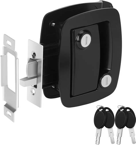 Paulinn Rv Travel Trailer Entry Door Lock Black W Paddle Deadbolt 100 Metal Camper