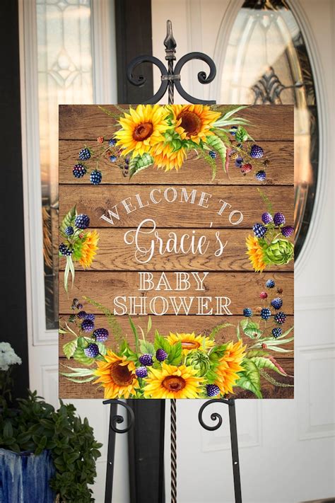 Sunflower Bridal Shower Sunflowers On Wood Bridal Shower Etsy