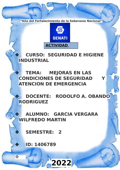 Actividad Entregable Seguridad E Higiene Industrial A O Del