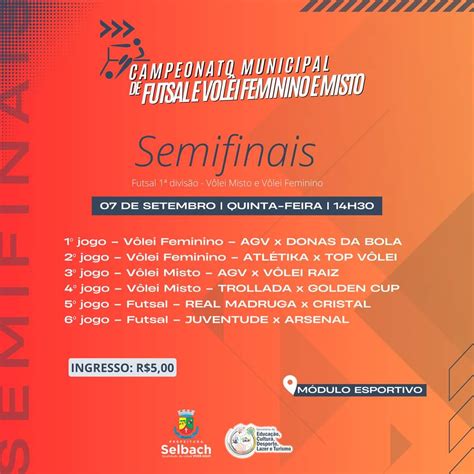 Semifinais do Municipal de Futsal 1ª Divisão e Vôlei Feminino e Misto