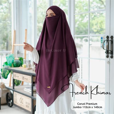 Jual French Khimar Ceruty Jumbo Hijab Khimar Haji Umroh By Becoveru