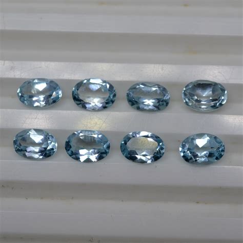 Sky Blue Topaz X Mm To X Mm Oval Faceted Cut Natural Topaz Stone