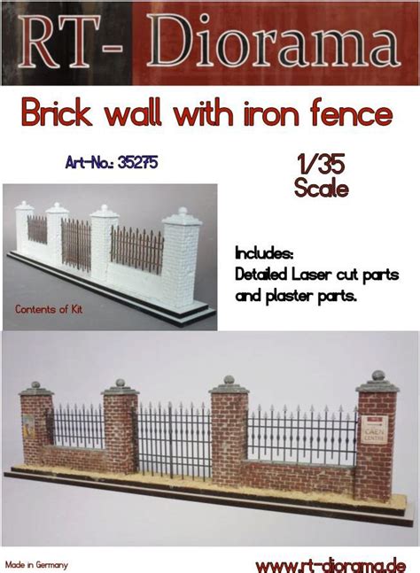 Brick Wall With Iron Fence Standard