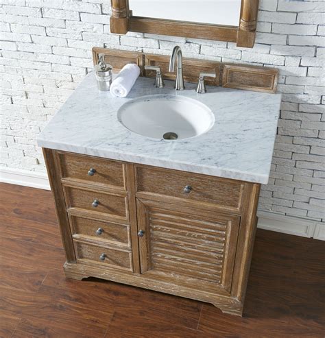 Savannah 36 Inch Bathroom Vanity In Driftwood Finish Tropical Brown