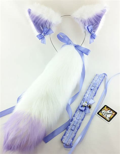 Cat Ear Headband Tail And Choker Set Cat Costume Cat Ears Cat Tail