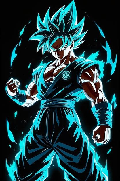 Contorno De Cian Ne N Y Cuerpo Completo Negro Goku Super Syain Foto