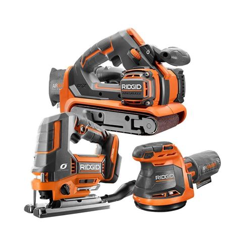 Ridgid 18v Cordless 3 Tool Combo Kit With Brushless Belt Sander Random