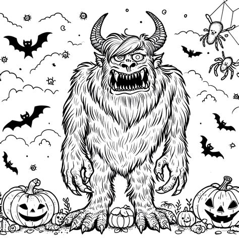 Scary Halloween Monster Coloring Page Download Print Or Color Online