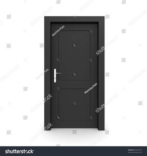 Single Black Door Closed Door Frame Stock Illustration 45659272