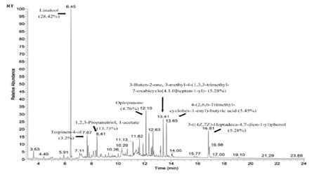 Gas Chromatogram Of Acetone Extract From H Cochinchinensis Rhizome